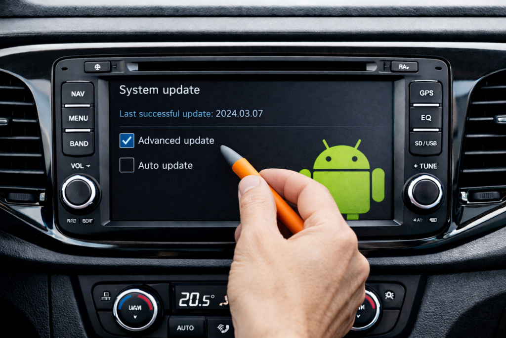 Actualización del sistema en una radio Android para evitar que se quede bloqueada en el logo